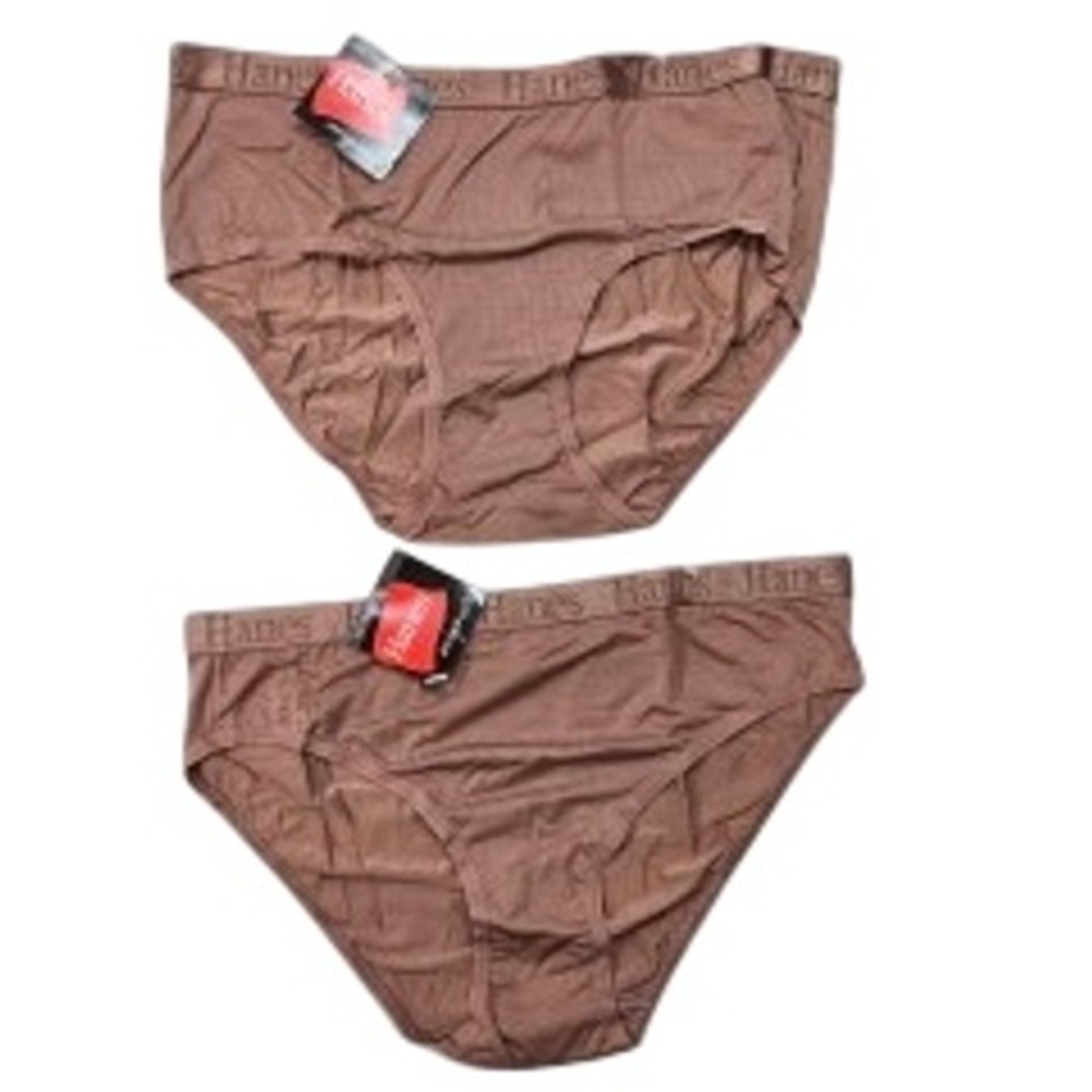 Hanes Women's Brief Underwear 2‎ Piece Brown Size S/P Hipster / High Cut Bikini
